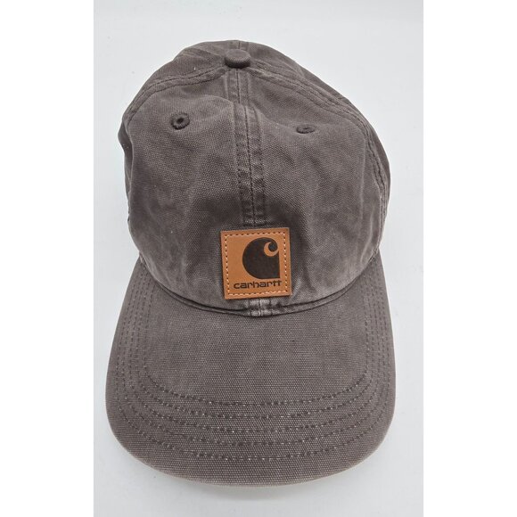 Carhartt Brown/Gray Cotton Baseball Cap Adjustable Strap Unisex Casual Style - Picture 1 of 5